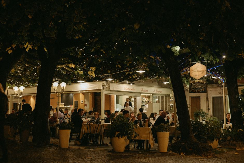 Traditional Italian restaurant interior with warm ambiance and classic decor